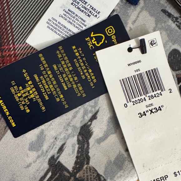 Ralph Lauren Red and Black Plaid Scarf - Picture 4 of 9